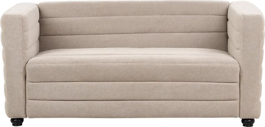 Beliani HOFN Tweezitsbank Taupe Polyester