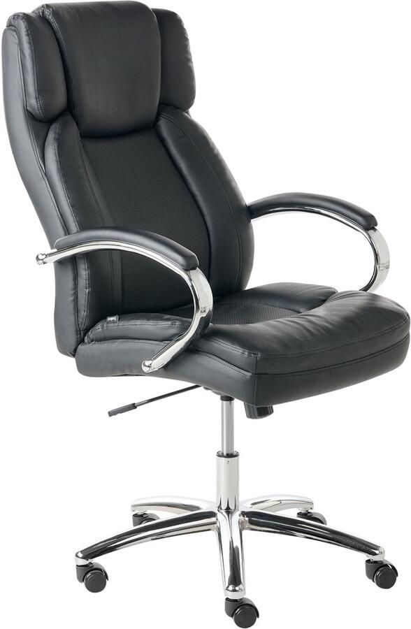 Beliani Directeursstoel Draaibaar HONOR Kunstleer Zwart - Foto 3