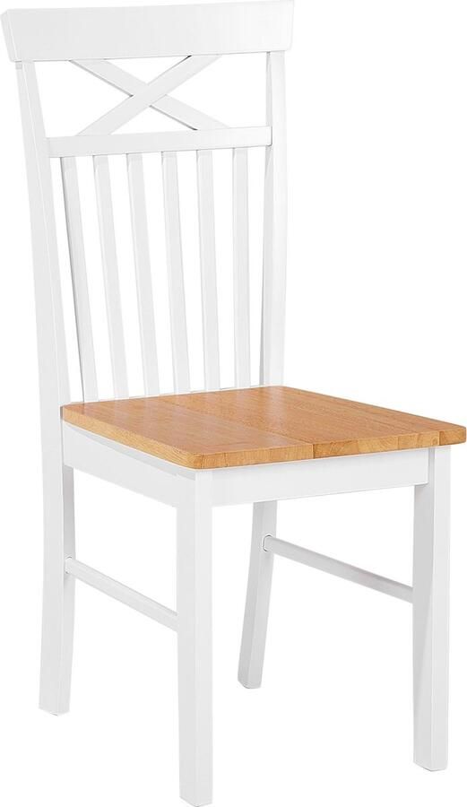 Beliani HOUSTON Eetkamerstoel-Lichte houtkleur-Rubberhout