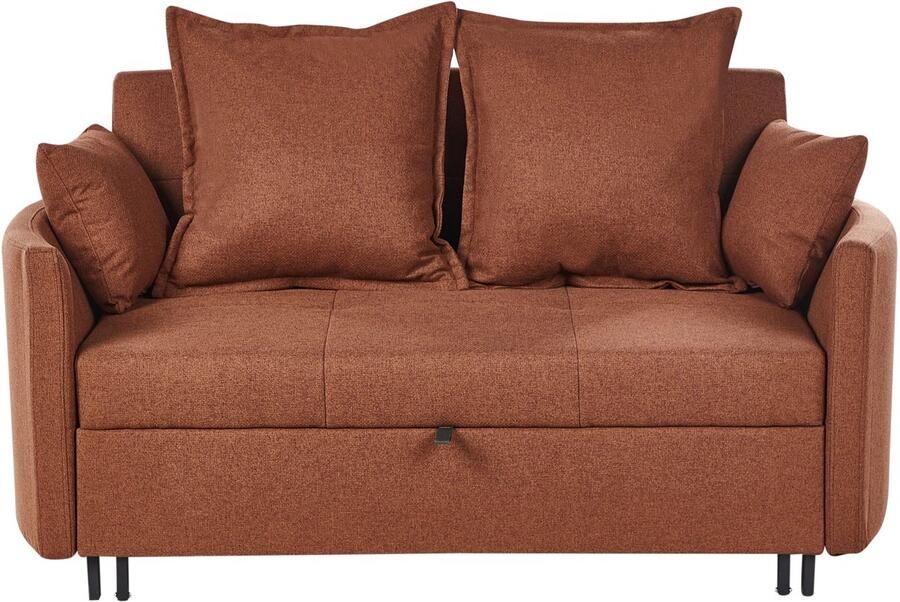 Beliani HOVIN Slaapbank 2-zits Goudbruin Polyester