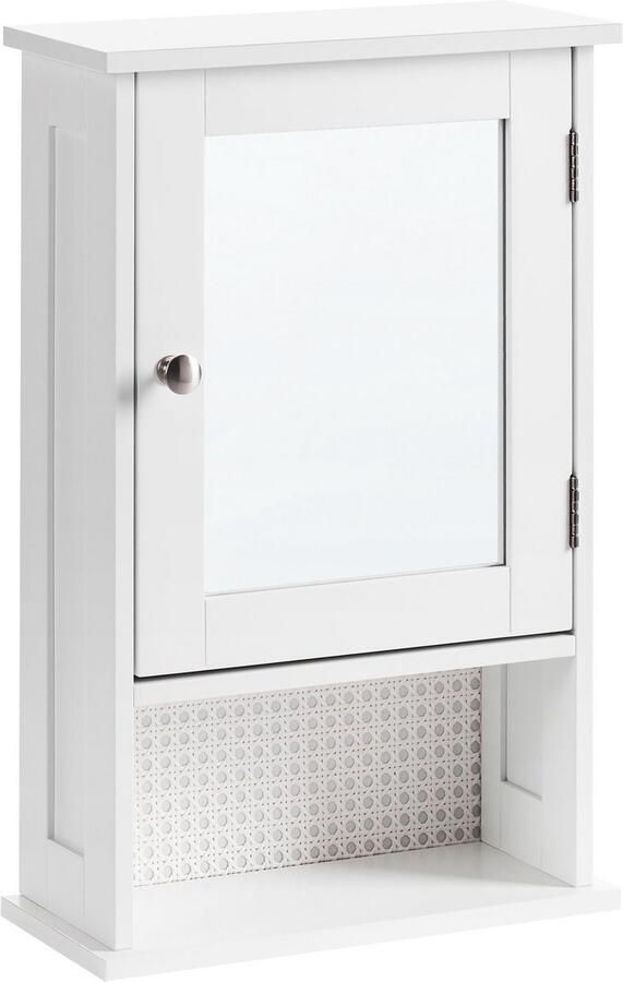 Beliani Badkamer wandkast met spiegel HUILA 34 cm 53 cm Wit