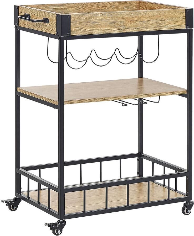 Beliani HULLET Keukentrolley Lichte houtkleur IJzer