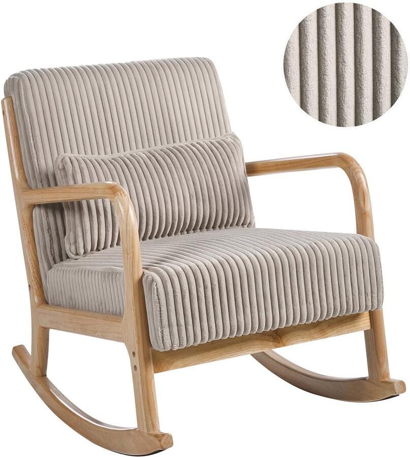 Beliani SORSELE Bureaustoel Beige Corduroy