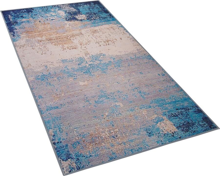 Beliani INEGOL Laagpolig vloerkleed Lichtblauw 80 x 150 cm Polyester