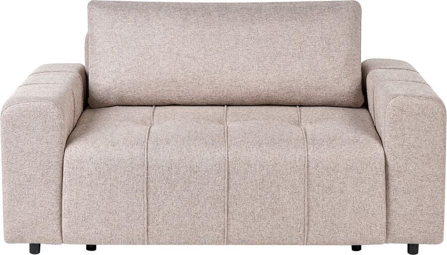 Beliani Slaapbank INNVIK Stof Lichtbruin met opbergruimte 2-zitter