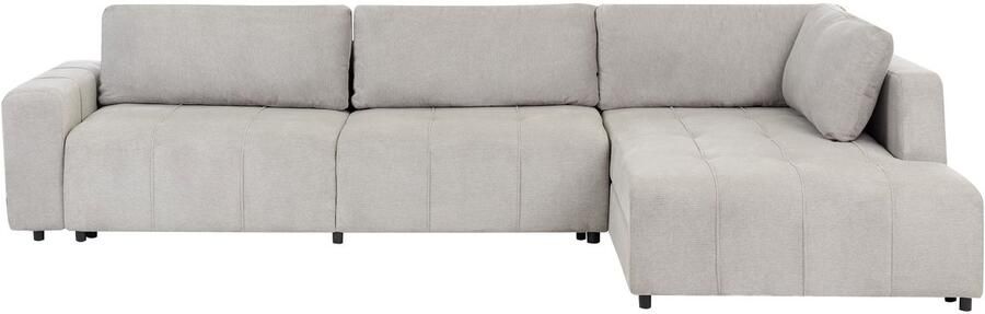 Beliani INNVIK Vierzitsbank met opbergruimte Lichtgrijs Linkszijdig Polyester