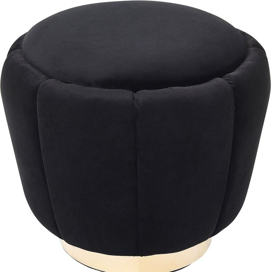 Beliani IRVING Poef Zwart 43 cm Fluweel