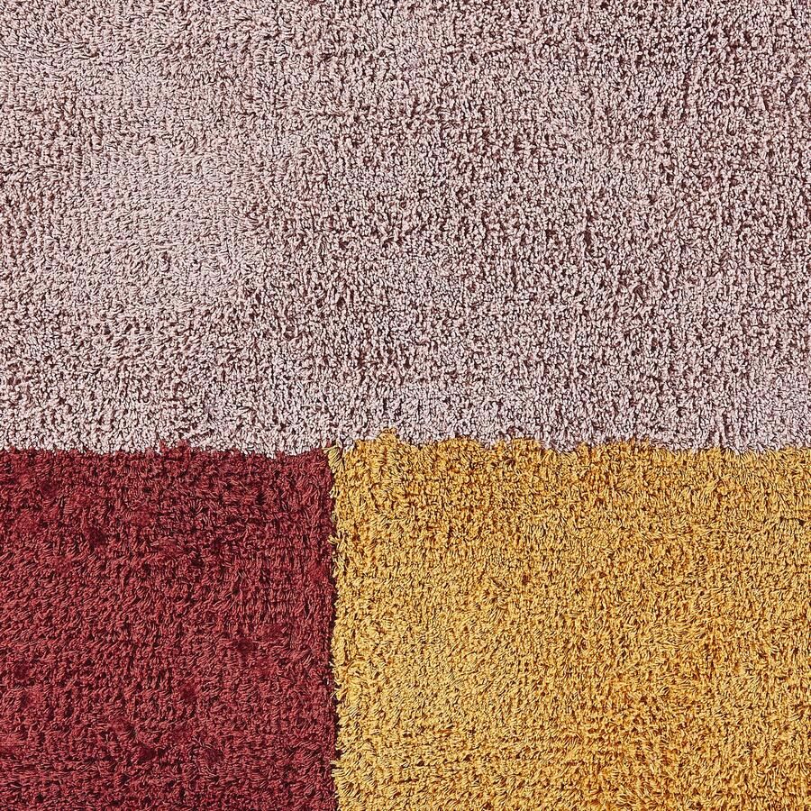 Beliani -JALGAON-Laagpolig vloerkleed-Donkerblauw-160 x 230 cm-Katoen