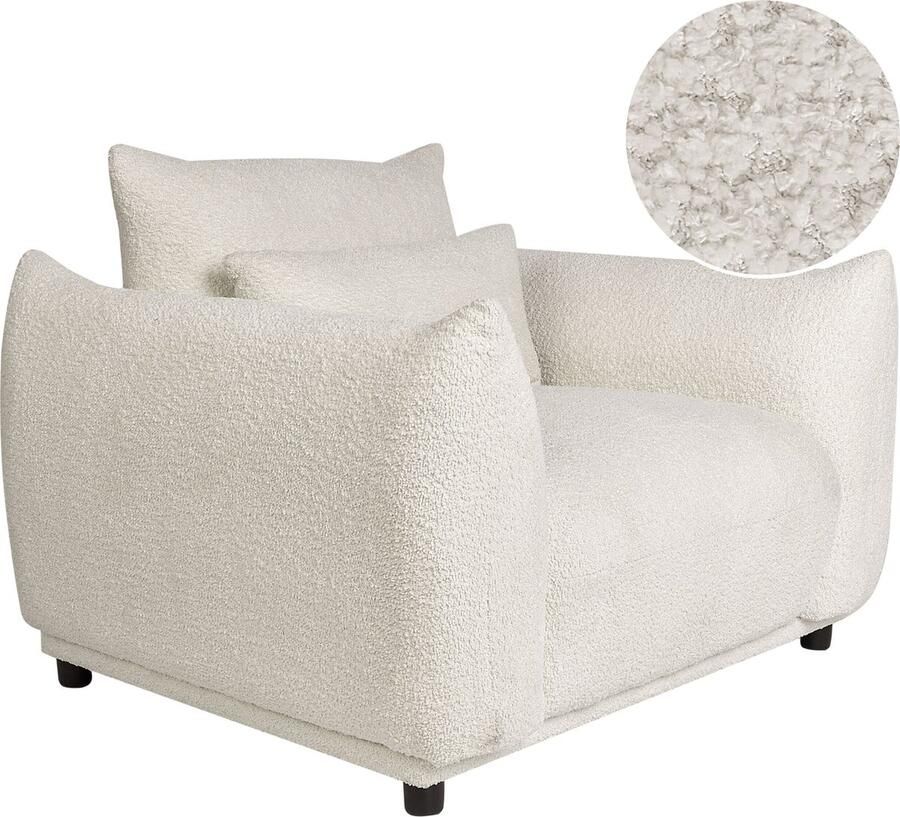 Beliani JAMSA Fauteuil Gebroken wit Bouclé - Foto 2