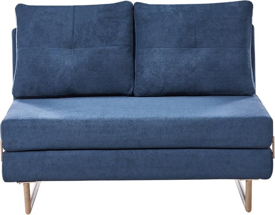 Beliani JERSLEV 2-zits slaapbank Blauw Stof