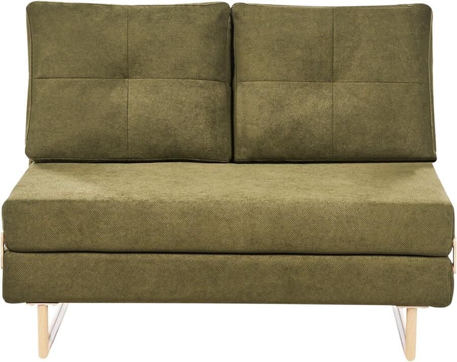 Beliani JERSLEV 2-zits slaapbank Groen Stof