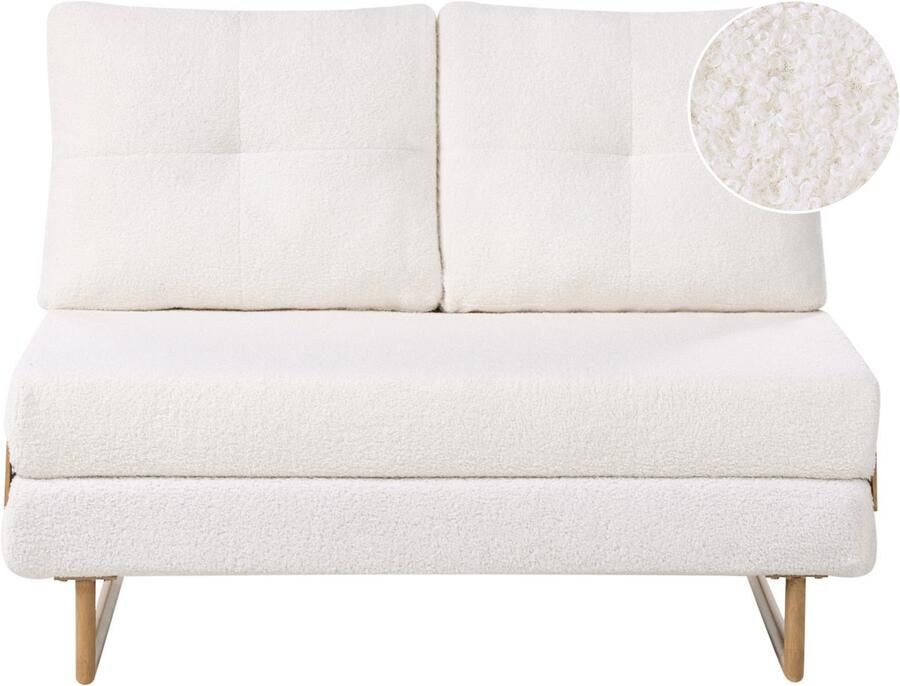 Beliani JERSLEV 2-zits slaapbank Off-white Bouclé