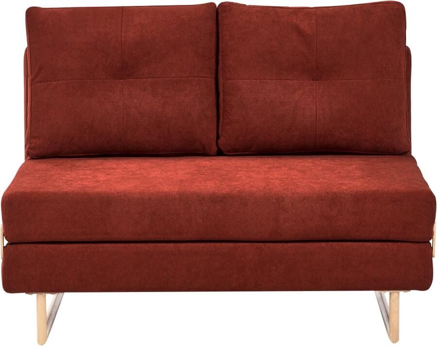 Beliani JERSLEV 2-zits slaapbank Rood Stof