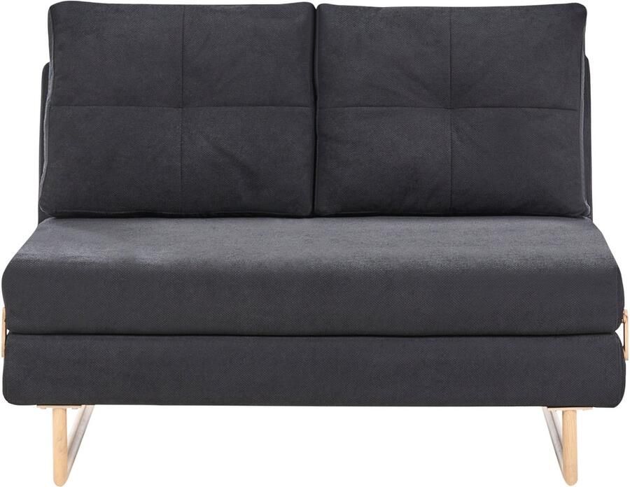 Beliani JERSLEV 2-zits slaapbank Zwart Stof