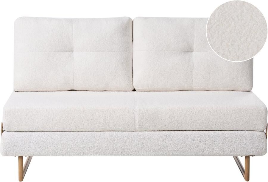 Beliani JERSLEV 3-zits slaapbank Off-white Bouclé