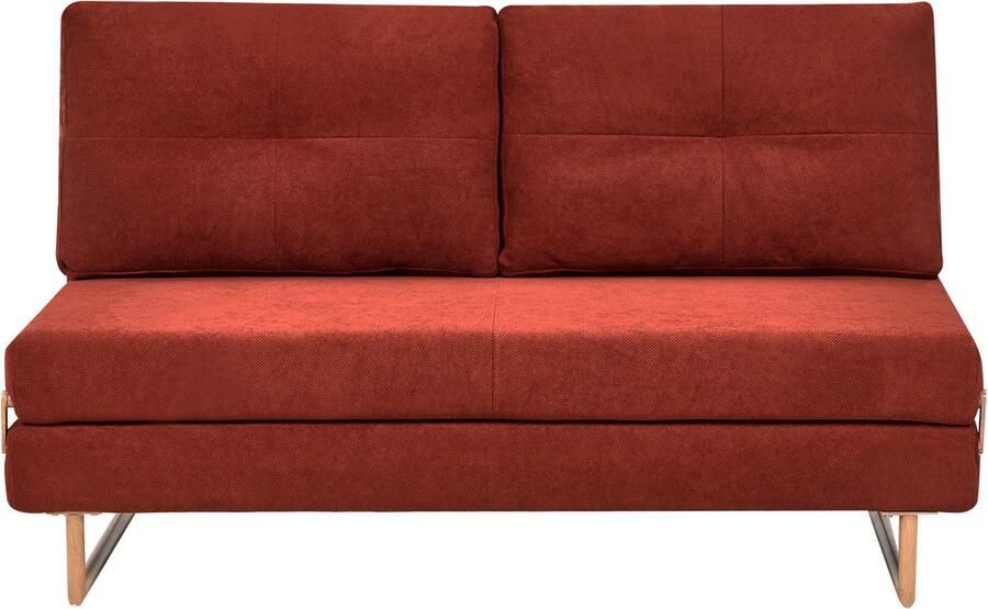 Beliani JERSLEV 3-zits slaapbank Rood Stof
