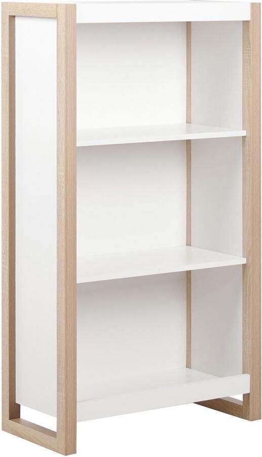 Beliani JOHNSON Boekenkast Lichthout|Wit Vezelplaat