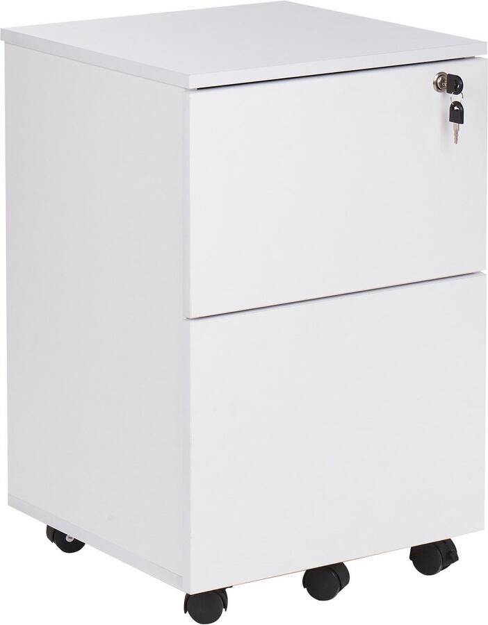 Beliani JOHNSON Kantoorkast Lichthout Wit Vezelplaat