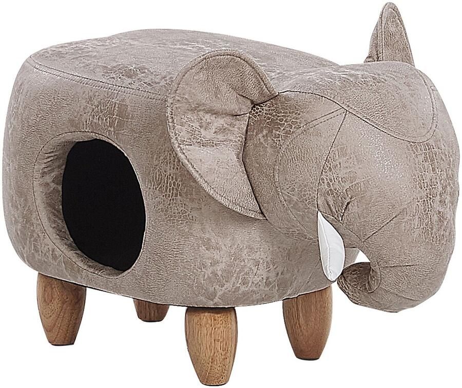 Beliani Dierenpoef met opbergruimte JUMBO Kunstleer Grijs - Foto 2