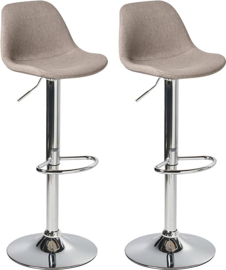 Beliani KAHLA Barkruk set van 2 Taupe Bouclé