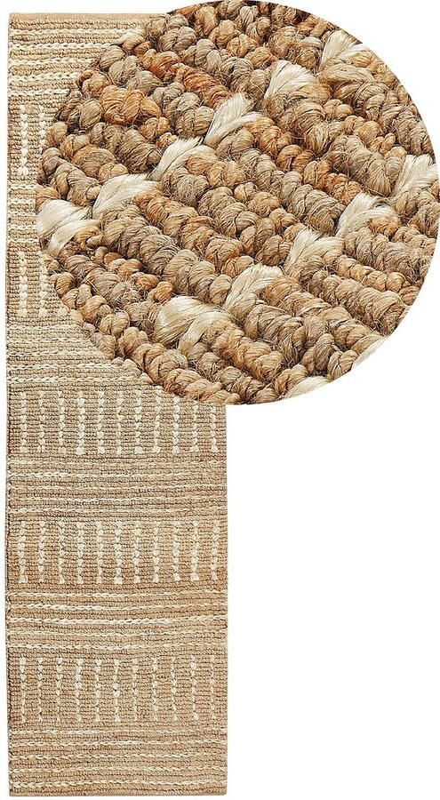 Beliani -KAMBERLI-Laagpolig vloerkleed-Lichtbeige-80 x 300 cm-Jute