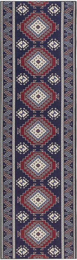 Beliani -KANGAL-Loper tapijt-Donkerblauw-60 x 200 cm-Polyester