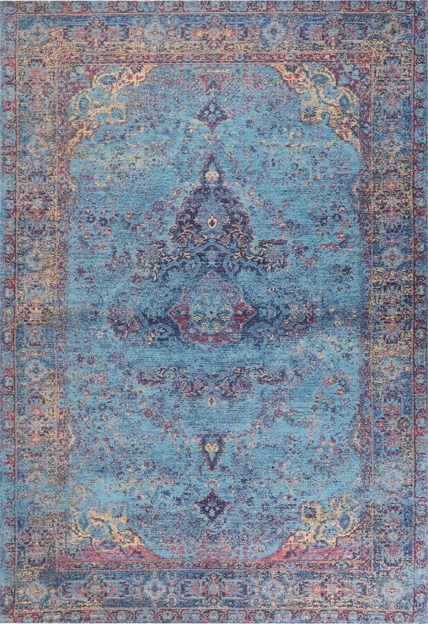Beliani KANSU Laagpolig vloerkleed Blauw 160 x 230 cm Katoen