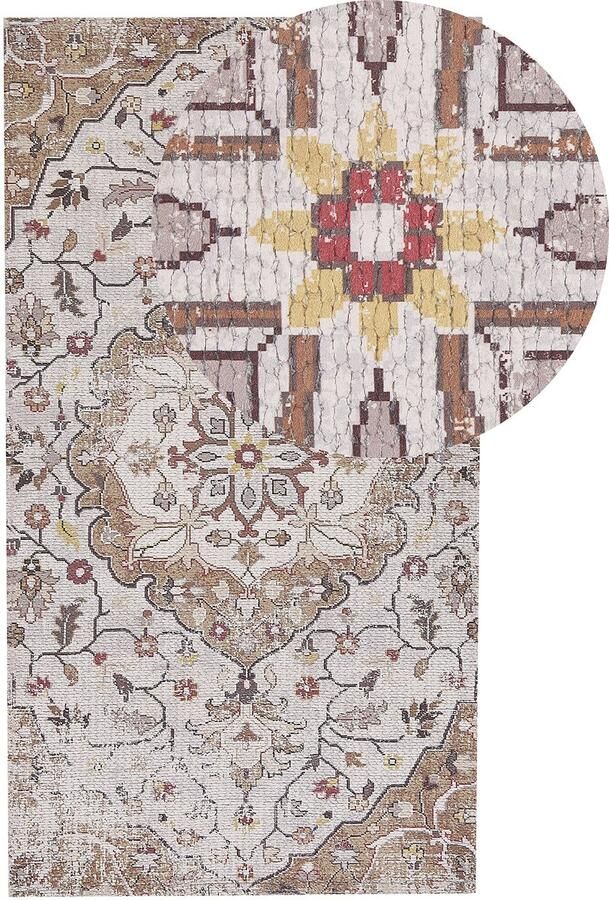 Beliani KATTAKKADA Laagpolig vloerkleed Bruin 80 x 150 cm Polyester - Foto 2