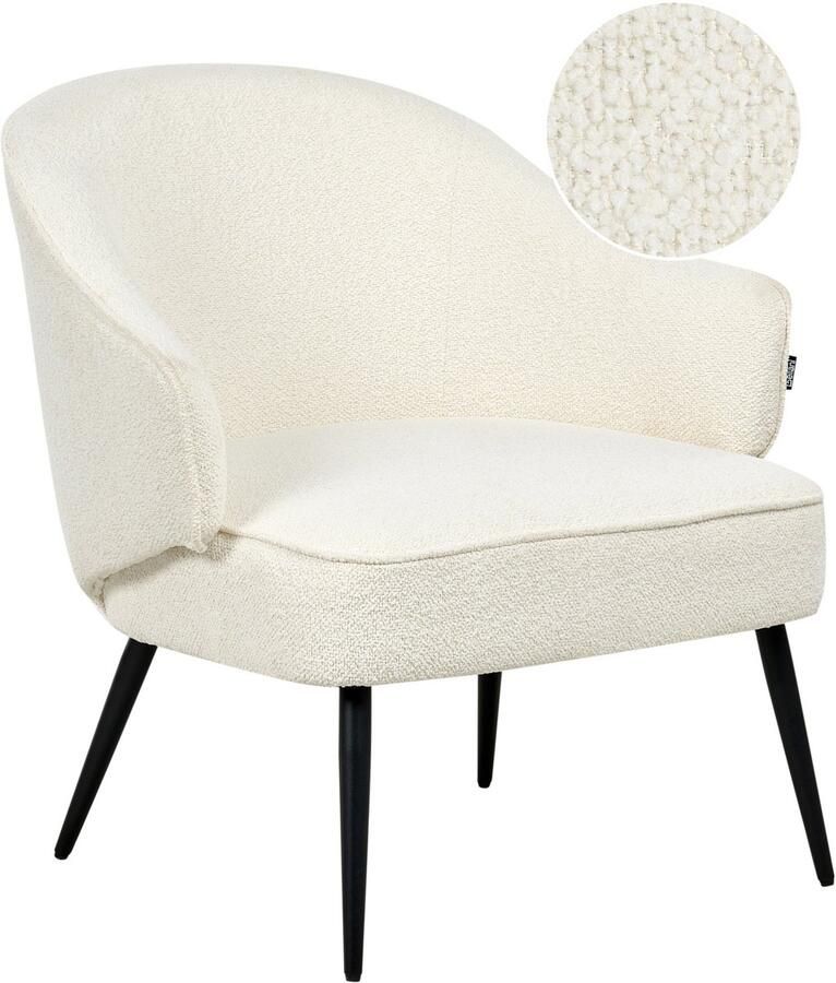 Beliani KAYLA Fauteuil Off-white Bouclé