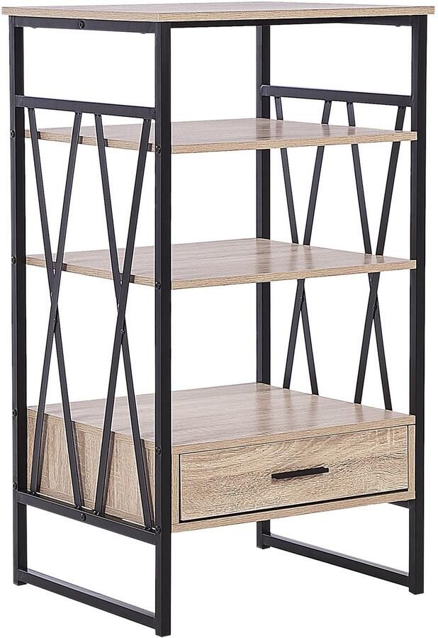 Beliani KEENE 3 Tier Bookcase Lichte houtkleur Vezelplaat - Foto 2