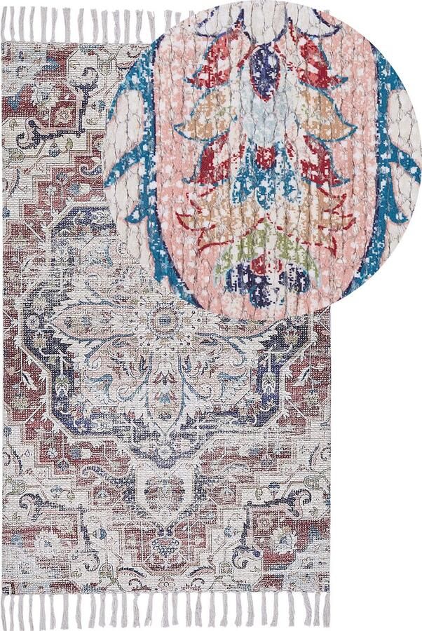 Beliani KELKIT Laagpolig vloerkleed Multicolor 80 x 150 cm Polyester - Foto 2