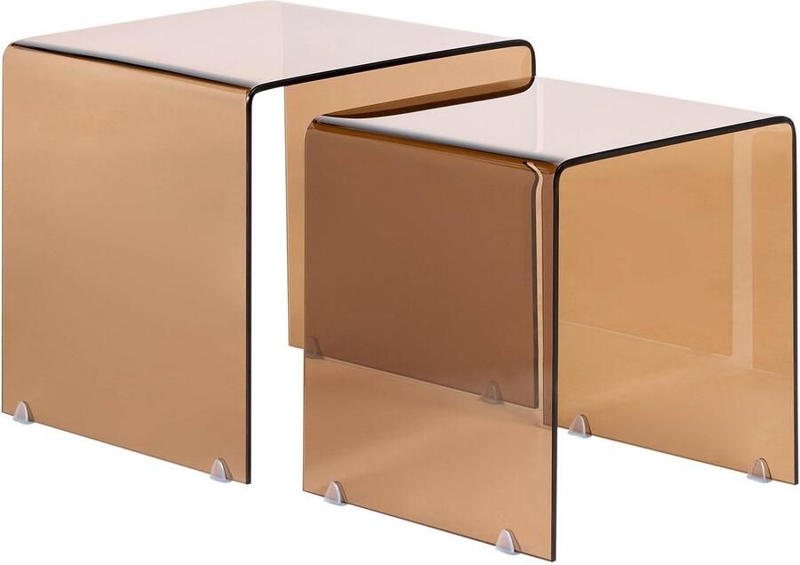 Beliani KENDALL Salontafel set Transparant Veiligheidsglas