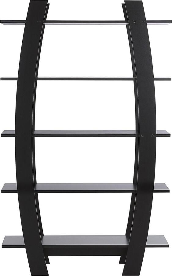 Beliani Boekenkast met 5 planken KENER 180 cm Zwart