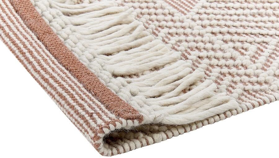Beliani KESTEL Modern vloerkleed Beige 160 x 230 cm Wol