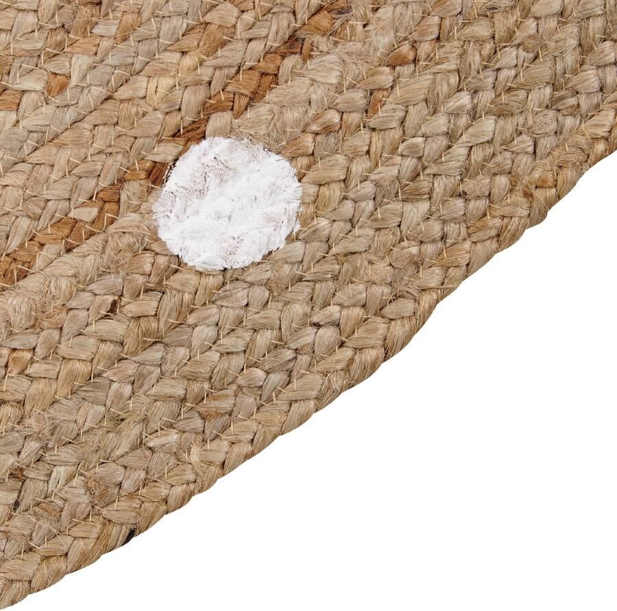 Beliani KHARRA Laagpolig vloerkleed Beige ø 140 cm Jute