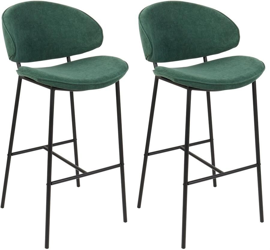 Beliani KIANA Barkruk set van 2 Donkergroen Polyester