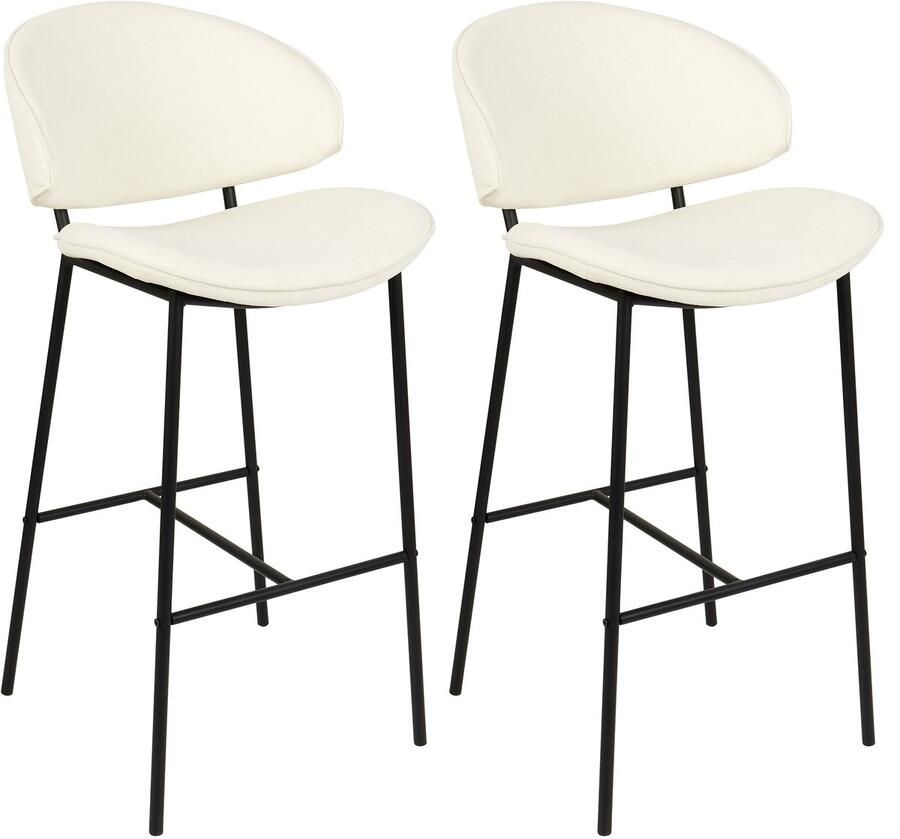 Beliani KIANA Barkruk set van 2 Lichtbeige Polyester