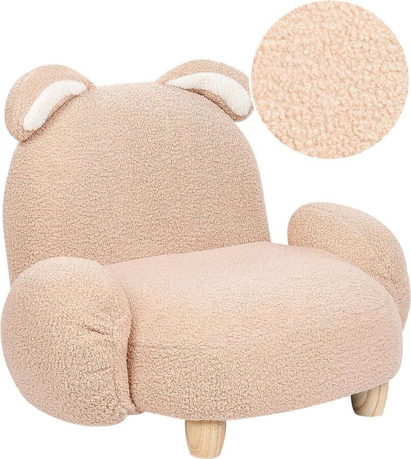 Beliani Kinderfauteuil teddy beige KANNA