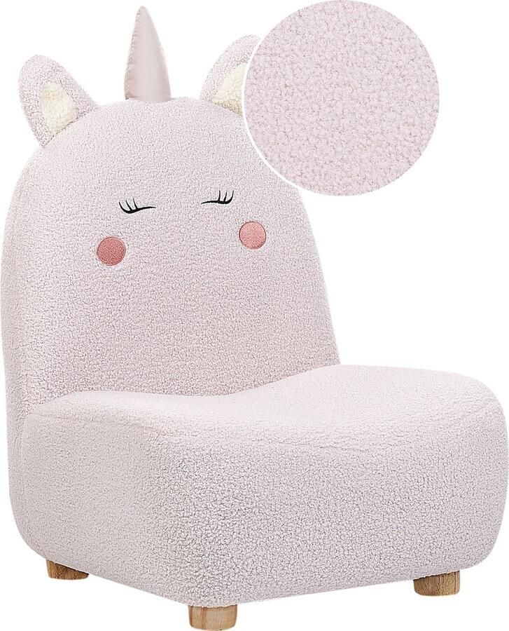 Beliani Kinderfauteuil teddy roze LULEA - Foto 2