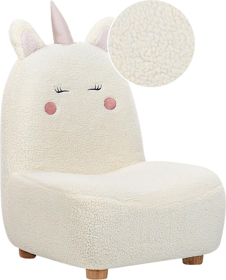 Beliani Kinderfauteuil teddy wit LULEA - Foto 2