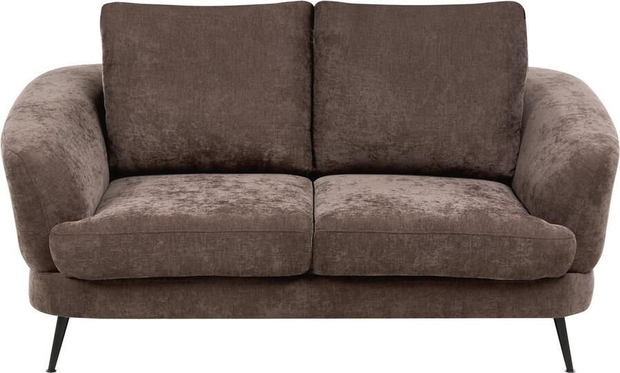 Beliani KJAER Tweezitsbank Donkerbruin Chenille