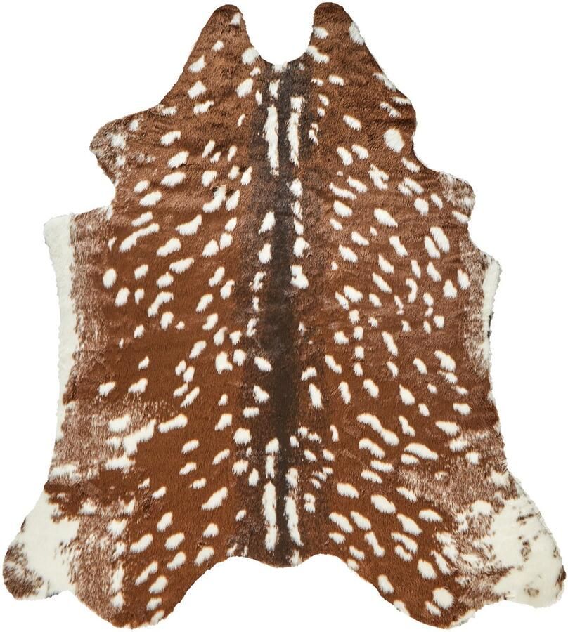 Beliani KNOLL Vloerkleed Bruin 130 x 170 cm Kunstbont