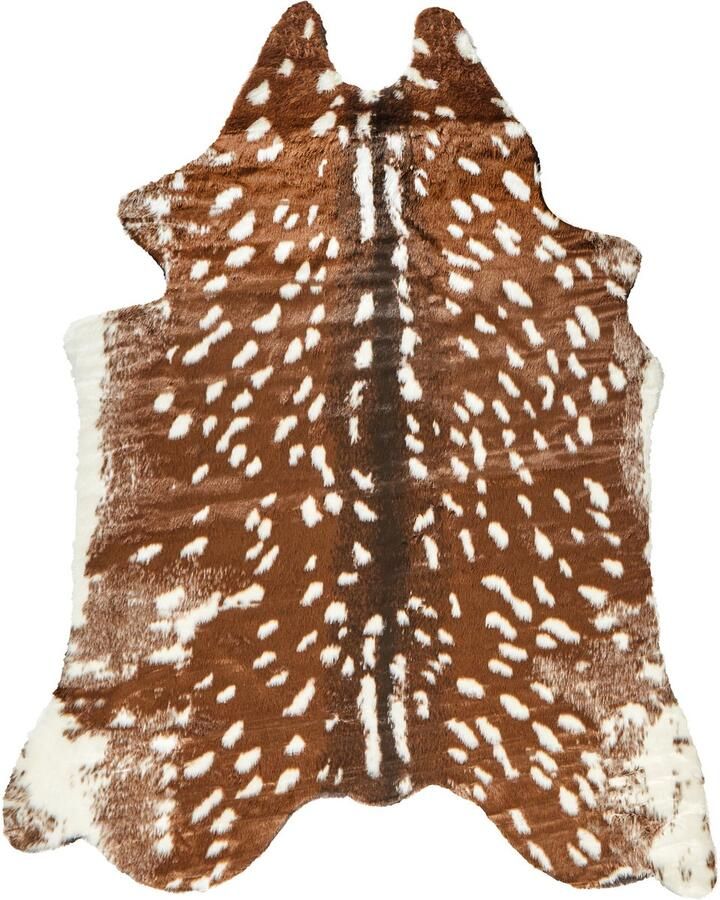 Beliani KNOLL Vloerkleed Bruin 150 x 200 cm Kunstbont