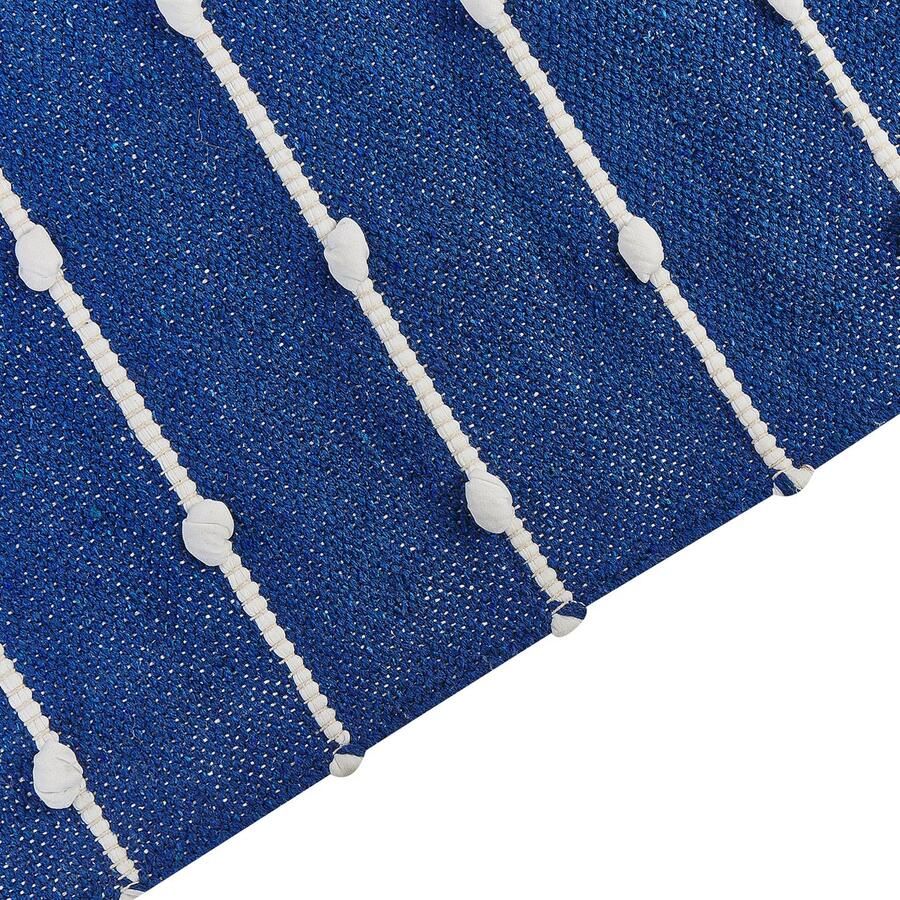 Beliani KONDHALI Modern vloerkleed Marineblauw 80 x 150 cm Katoen