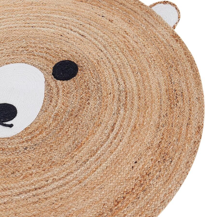 Beliani KOSALAR Laagpolig vloerkleed Beige ø 120 cm Jute