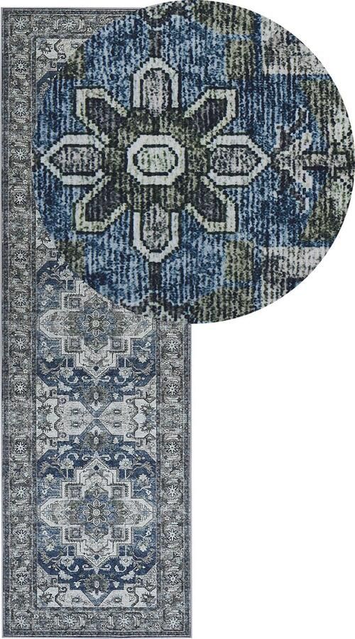 Beliani Vloerkleed grijs en blauw 60 x 200 cm KOTTAR - Foto 2