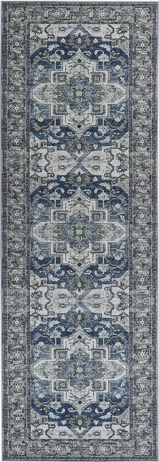 Beliani Vloerkleed grijs en blauw 80 x 240 cm KOTTAR - Foto 3