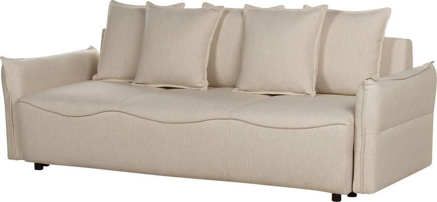 Beliani KRAMA Slaapbank Beige Polyester - Foto 3