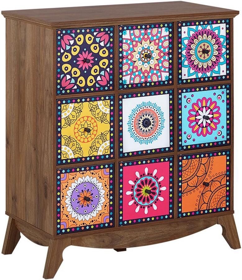 Beliani KUMA Sideboard-Donkere houtkleur-MDF Vezelplaat