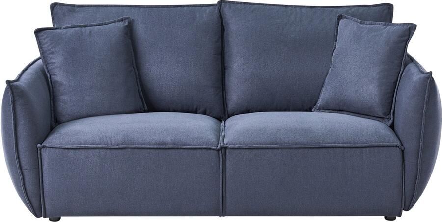 Beliani KUNES Driezitsbank Donkerblauw Polyester
